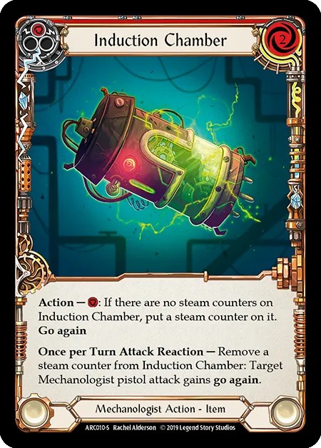[ARC010-S-Rainbow Foil]Induction Chamber[Super Rare]（Arcane Rising First Edition Mechanologist Action Item Non-Attack Red）【FleshandBlood FaB】