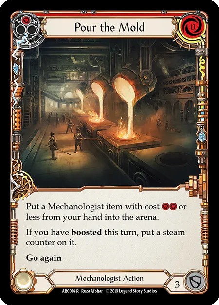 [ARC014-R-Rainbow Foil]Pour the Mold[Rare]（Arcane Rising First Edition Mechanologist Action Non-Attack Red）【FleshandBlood FaB】