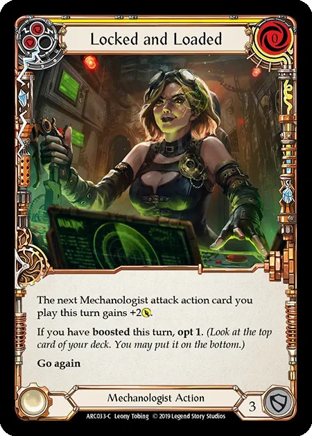 [ARC033-C]Locked and Loaded[Common]（Arcane Rising First Edition Mechanologist Action Non-Attack Yellow）【FleshandBlood FaB】