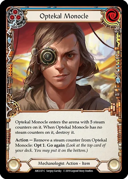[ARC037-C]Optekal Monocle[Common]（Arcane Rising First Edition Mechanologist Action Item Non-Attack Blue）【FleshandBlood FaB】