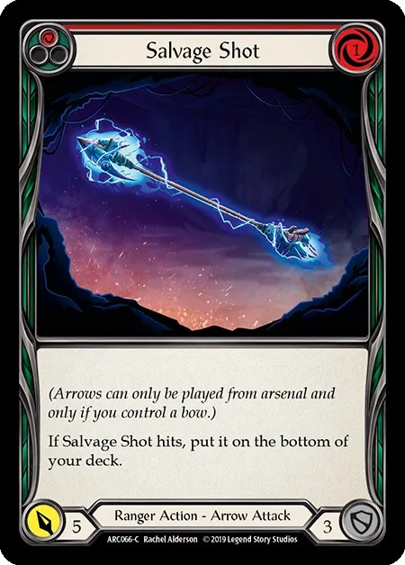 [ARC066-C-Rainbow Foil]Salvage Shot[Common]（Arcane Rising First Edition Ranger Action Arrow Attack Red）【FleshandBlood FaB】