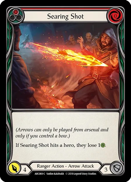 [ARC069-C-Rainbow Foil]Searing Shot[Common]（Arcane Rising First Edition Ranger Action Arrow Attack Red）【FleshandBlood FaB】