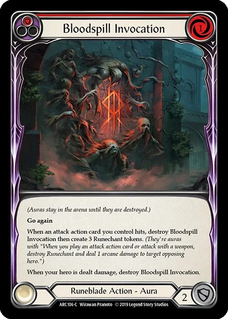 [ARC106-C-Rainbow Foil]Bloodspill Invocation[Common]（Arcane Rising First Edition Runeblade Action Non-Attack Red）【FleshandBlood FaB】