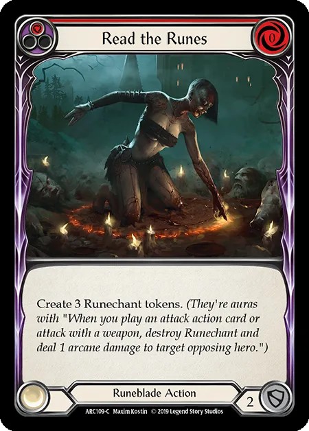 [ARC109-C-Rainbow Foil]Read the Runes[Common]（Arcane Rising First Edition Runeblade Action Non-Attack Red）【FleshandBlood FaB】