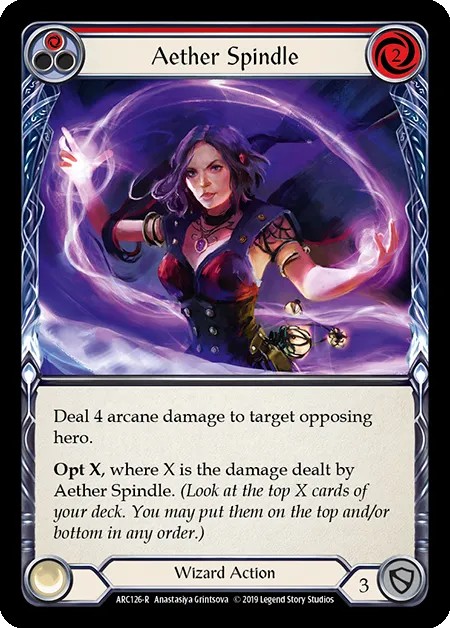 [ARC126-R]Aether Spindle[Rare]（Arcane Rising First Edition Wizard Action Non-Attack Red）【FleshandBlood FaB】