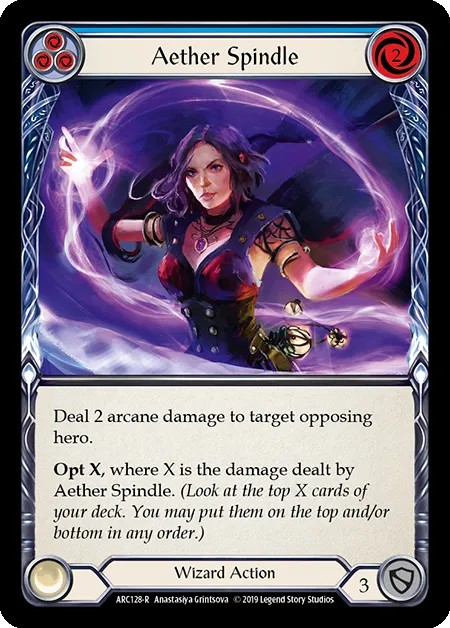 [ARC128-R-Rainbow Foil]Aether Spindle[Rare]（Arcane Rising First Edition Wizard Action Non-Attack Blue）【FleshandBlood FaB】