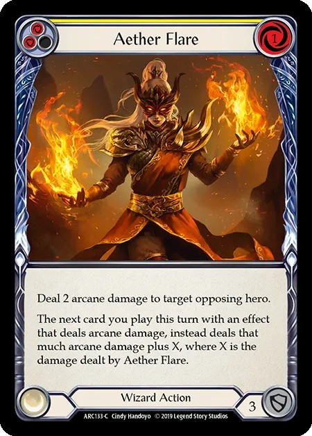 [ARC133-C]Aether Flare[Common]（Arcane Rising First Edition Wizard Action Non-Attack Yellow）【FleshandBlood FaB】