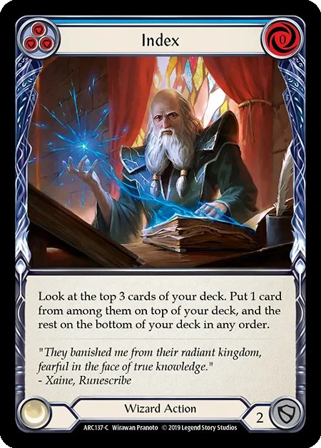 [ARC137-C]Index[Common]（Arcane Rising First Edition Wizard Action Non-Attack Blue）【FleshandBlood FaB】
