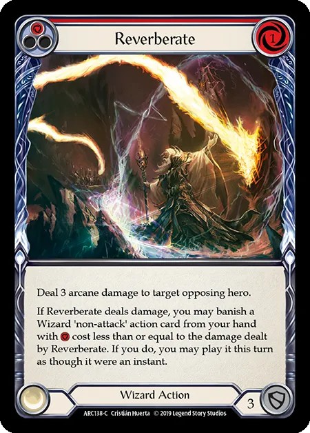 [ARC138-C-Rainbow Foil]Reverberate[Common]（Arcane Rising First Edition Wizard Action Non-Attack Red）【FleshandBlood FaB】