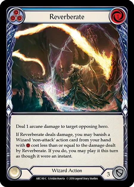 [ARC140-C-Rainbow Foil]Reverberate[Common]（Arcane Rising First Edition Wizard Action Non-Attack Blue）【FleshandBlood FaB】