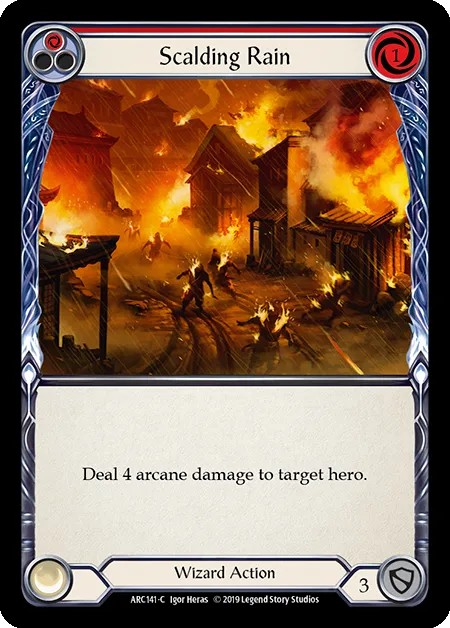 [ARC141-C]Scalding Rain[Common]（Arcane Rising First Edition Wizard Action Non-Attack Red）【FleshandBlood FaB】
