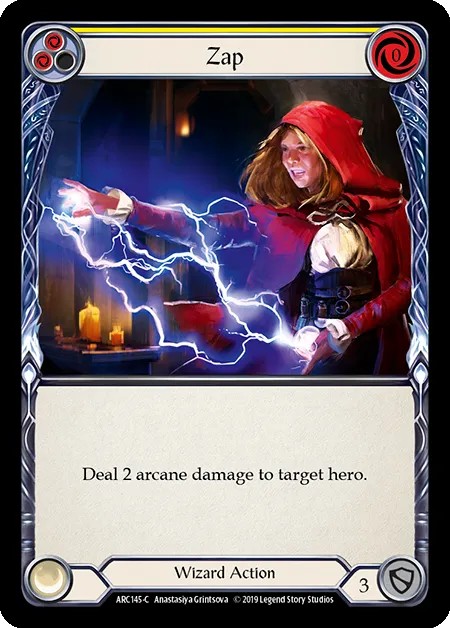[ARC145-C]Zap[Common]（Arcane Rising First Edition Wizard Action Non-Attack Yellow）【FleshandBlood FaB】