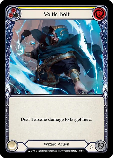 [ARC148-C]Voltic Bolt[Common]（Arcane Rising First Edition Wizard Action Non-Attack Yellow）【FleshandBlood FaB】