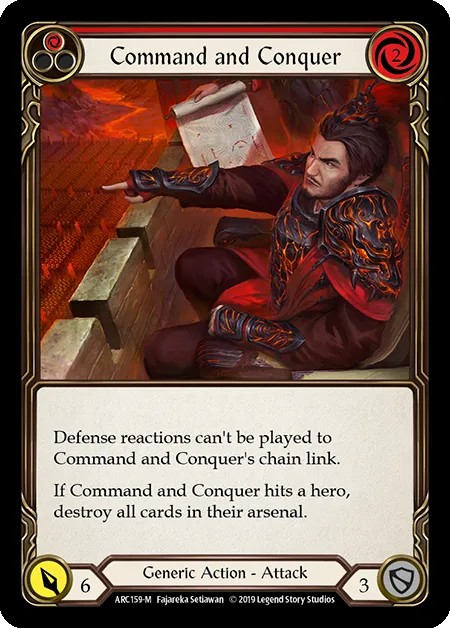 [ARC159-M-Rainbow Foil]Command and Conquer[Majestic]（Arcane Rising First Edition Generic Action Attack Red）【FleshandBlood FaB】