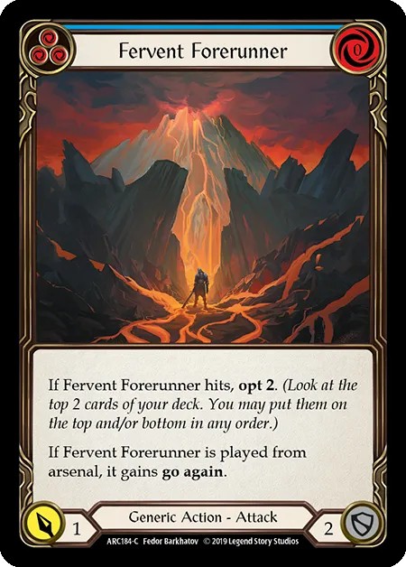 [ARC184-C]Fervent Forerunner[Common]（Arcane Rising First Edition Generic Action Attack Blue）【FleshandBlood FaB】
