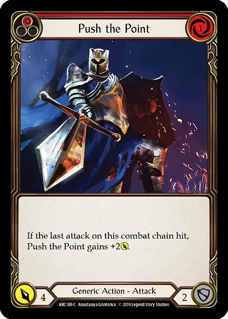 [ARC188-C]Push the Point[Common]（Arcane Rising First Edition Generic Action Attack Red）【FleshandBlood FaB】