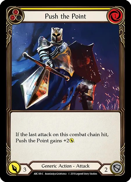 [ARC189-C]Push the Point[Common]（Arcane Rising First Edition Generic Action Attack Yellow）【FleshandBlood FaB】