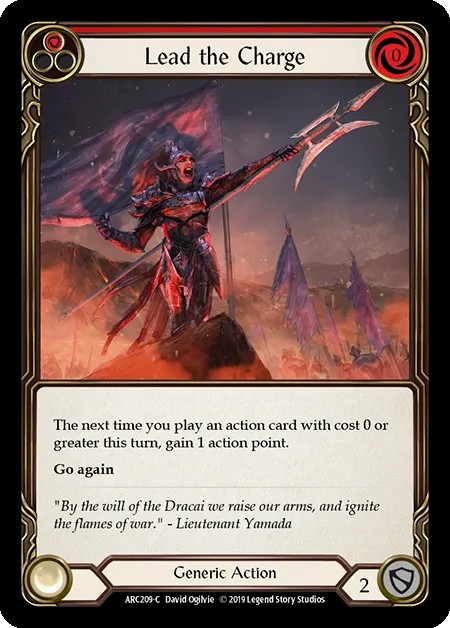 [ARC209-C-Rainbow Foil]Lead the Charge[Common]（Arcane Rising First Edition Generic Action Non-Attack Red）【FleshandBlood FaB】
