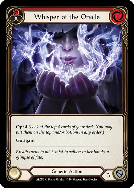 [ARC215-C]Whisper of the Oracle[Common]（Arcane Rising First Edition Generic Action Non-Attack Red）【FleshandBlood FaB】