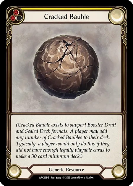 [ARC218-T]ひび割れたガラクタ/Cracked Bauble[Tokens]（Arcane Rising First Edition Generic Resource Yellow）【FleshandBlood FaB】