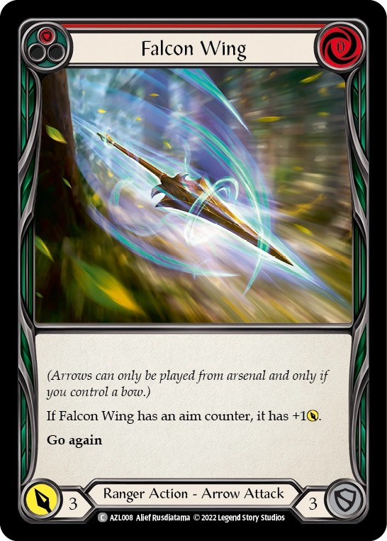 [AZL008]Falcon Wing[Common]（Blitz Deck Ranger Action Arrow  Attack Red）【FleshandBlood FaB】