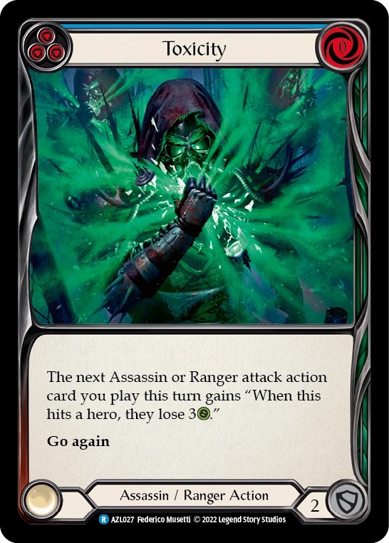 [AZL027]Toxicity[Rare]（Blitz Deck Assassin/Ranger Action Non-Attack Blue）【FleshandBlood FaB】