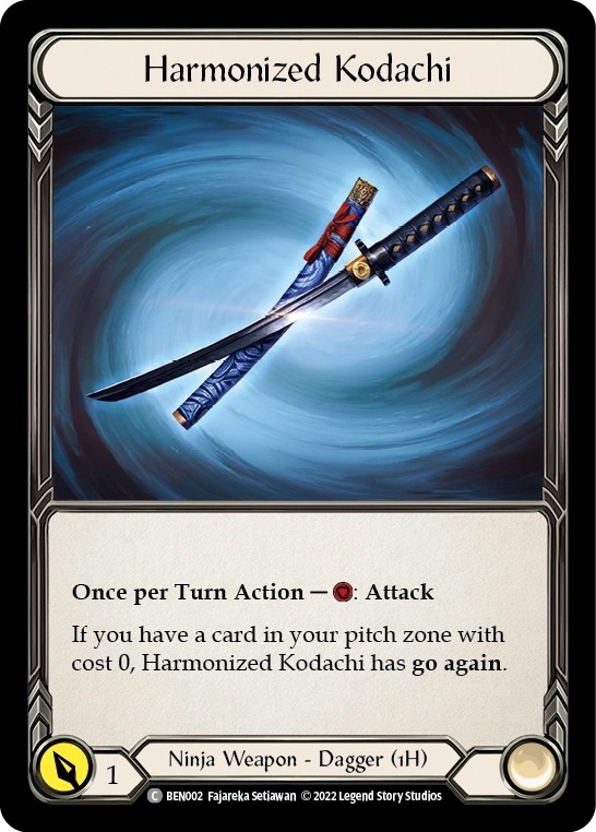 [BEN002]Harmonized Kodachi[Common]（Blitz Deck Ninja Weapon 1H  Dagger）【FleshandBlood FaB】