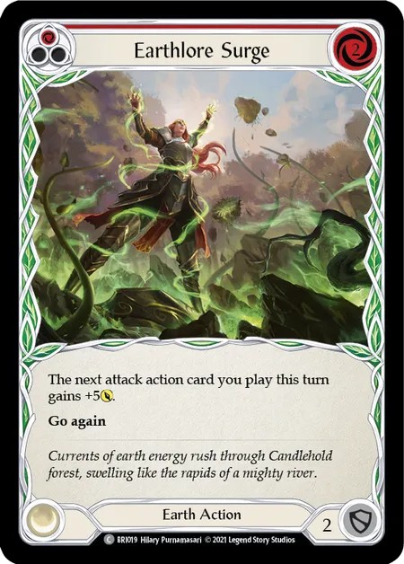 [BRI019]Earthlore Surge[Common]（Blitz Deck Earth NotClassed Action Non-Attack Red）【FleshandBlood FaB】