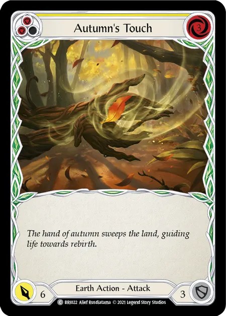 [BRI022]Autumn’s Touch[Common]（Blitz Deck Earth NotClassed Action Attack Yellow）【FleshandBlood FaB】