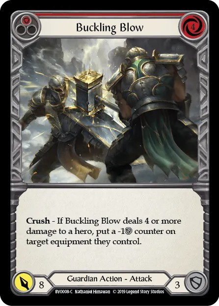 [BVO008-C]Buckling Blow[Common]（Blitz Deck Guardian Action Attack Red）【FleshandBlood FaB】