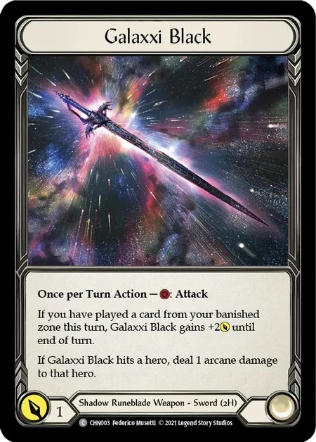 [CHN003]Galaxxi Black[Common]（Blitz Deck Shadow Runeblade Weapon 2H Sword）【FleshandBlood FaB】