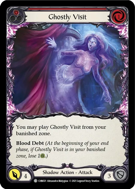 [CHN021]Ghostly Visit[Common]（Blitz Deck Shadow NotClassed Action Attack Red）【FleshandBlood FaB】