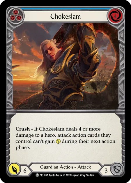 [CRU037]Chokeslam[Common]（Crucible of War First Edition Guardian Action Attack Blue）【FleshandBlood FaB】