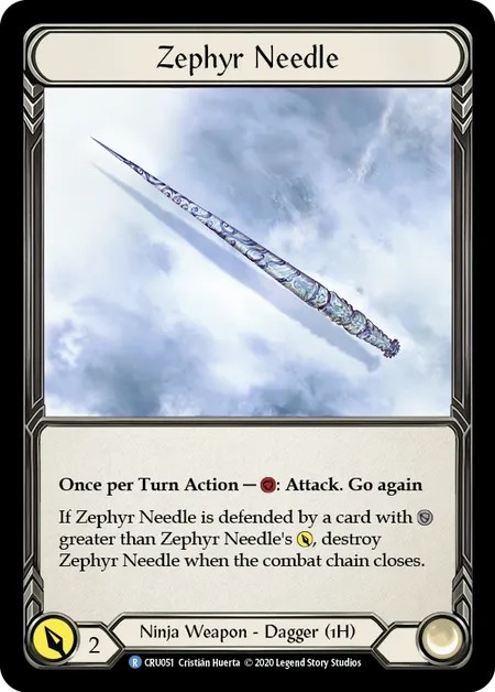 [CRU051]Zephyr Needle[Rare]（Crucible of War First Edition Ninja Weapon 1H Dagger）【FleshandBlood FaB】
