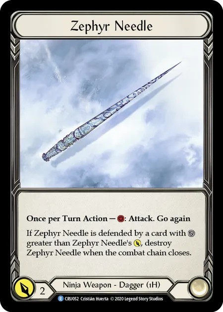 [CRU052]Zephyr Needle[Rare]（Crucible of War First Edition Ninja Weapon 1H Dagger）【FleshandBlood FaB】