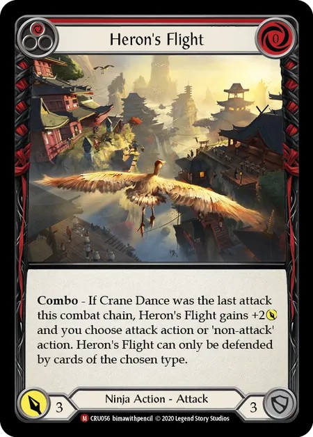 [CRU056]Heron’s Flight[Majestic]（Crucible of War First Edition Ninja Action Attack Red）【FleshandBlood FaB】