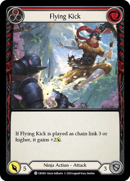 [CRU063]飛び蹴り/Flying Kick[Common]（Crucible of War First Edition Ninja Action Attack Red）【FleshandBlood FaB】