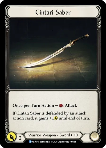 [CRU079]Cintari Saber[Rare]（Crucible of War First Edition Warrior Weapon 1H Sword）【FleshandBlood FaB】