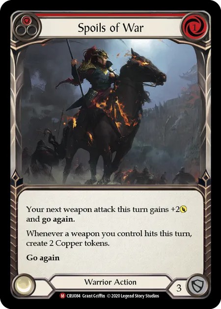 [CRU084-Rainbow Foil]Spoils of War[Majestic]（Crucible of War First Edition Warrior Action Non-Attack Red）【FleshandBlood FaB】