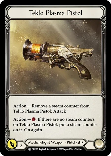 [CRU100]Teklo Plasma Pistol[Common]（Crucible of War First Edition Mechanologist Weapon 2H Pistol）【FleshandBlood FaB】