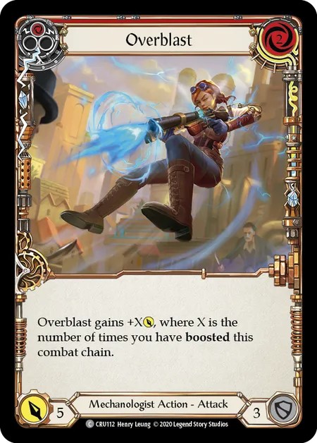 [CRU112]Overblast[Common]（Crucible of War First Edition Mechanologist Action Attack Red）【FleshandBlood FaB】