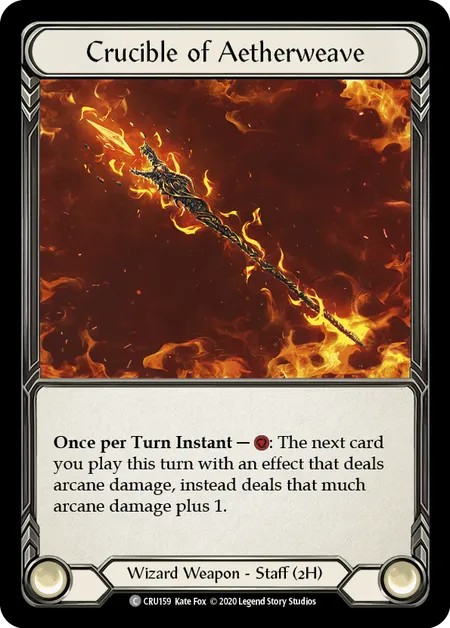 [CRU159]Crucible of Aetherweave[Common]（Crucible of War First Edition Wizard Weapon 2H Staff）【FleshandBlood FaB】