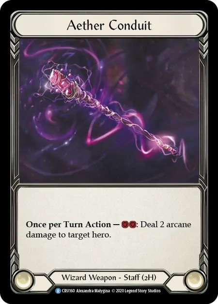 [CRU160-Cold Foil]Aether Conduit[Rare]（Crucible of War First Edition Wizard Weapon 2H Staff）【FleshandBlood FaB】