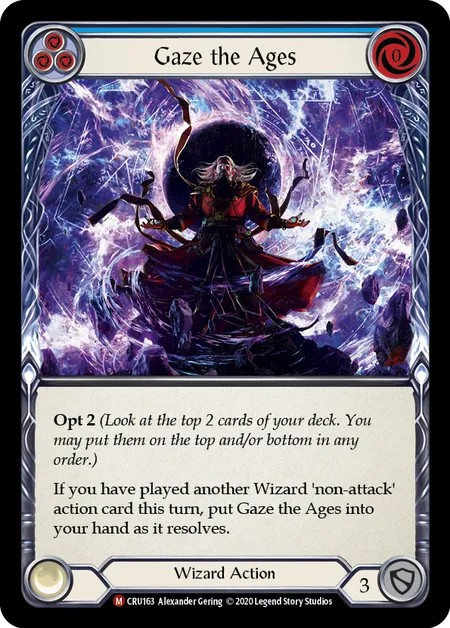 [CRU163]Gaze the Ages[Majestic]（Crucible of War First Edition Wizard Action Non-Attack Blue）【FleshandBlood FaB】