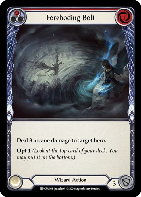 [CRU168]Foreboding Bolt[Common]（Crucible of War First Edition Wizard Action Non-Attack Red）【FleshandBlood FaB】