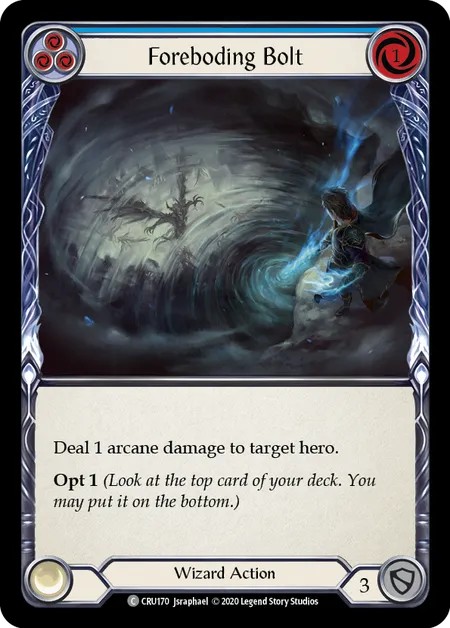 [CRU170]Foreboding Bolt[Common]（Crucible of War First Edition Wizard Action Non-Attack Blue）【FleshandBlood FaB】