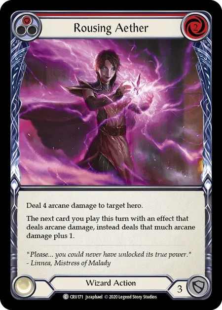 [CRU171-Rainbow Foil]Rousing Aether[Common]（Crucible of War First Edition Wizard Action Non-Attack Red）【FleshandBlood FaB】
