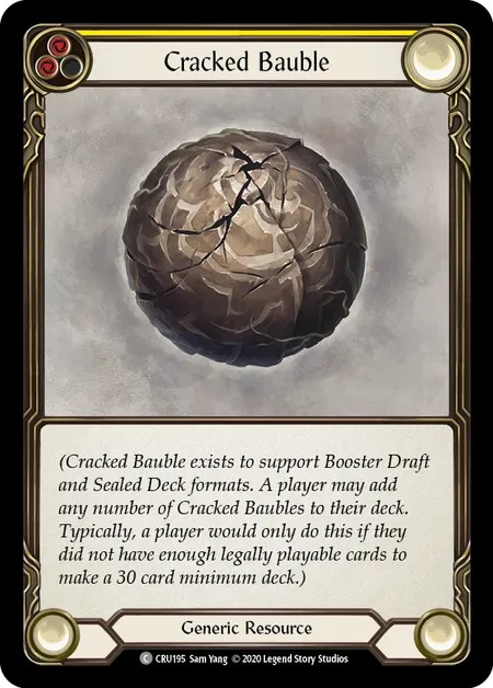 [CRU195-Rainbow Foil]ひび割れたガラクタ/Cracked Bauble[Common]（Crucible of War First Edition Generic Resource Yellow）【FleshandBlood FaB】