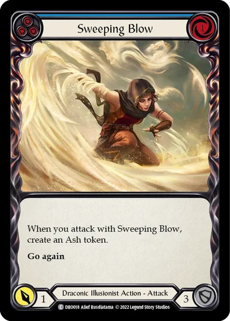 [DRO018]Sweeping Blow[Common]（Blitz Deck Draconic Illusionist Action Attack Blue）【FleshandBlood FaB】