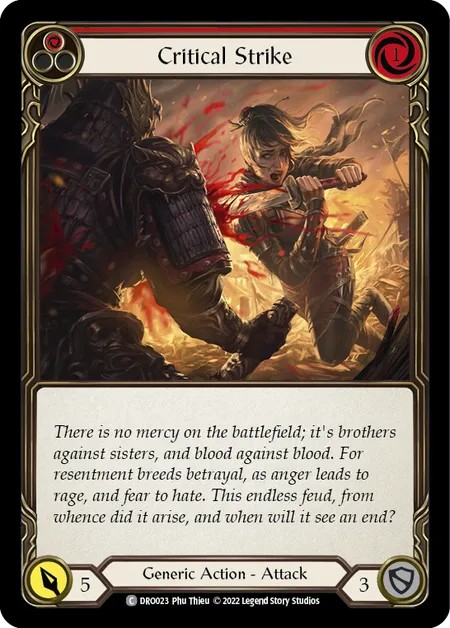 [DRO023]Critical Strike[Common]（Blitz Deck Generic Action Attack Red）【FleshandBlood FaB】